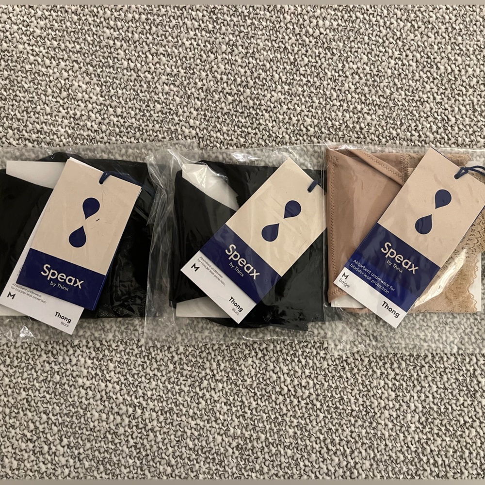 3 NWT Thinx/Speax Thongs for Bladder Leaks - Medium